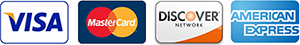 Visa, MasterCard, Discover and American Express Accepted